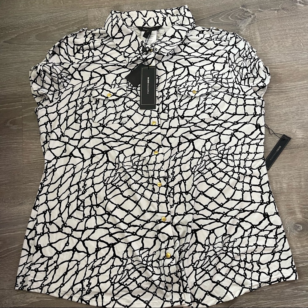 NWT BCBG MAXAZRIA Size XL (White/Black) RETAIL $120